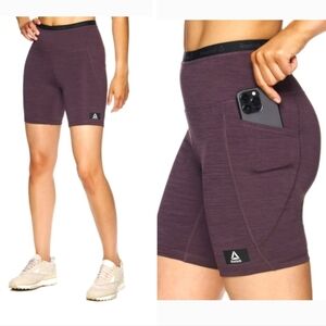 Reebok Charcoal Gray Flex High Rise Compression Bike Shorts Women's Size Small